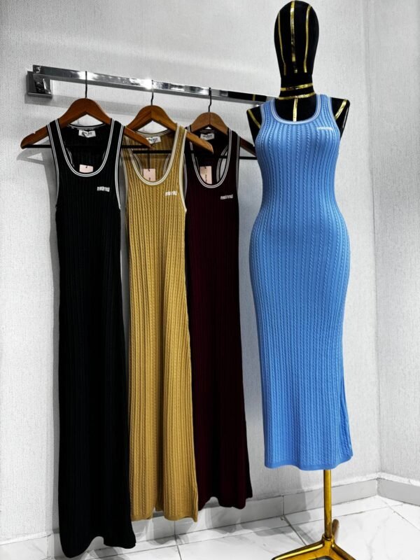 Miu Miu Cotton Strap Maxi Dress - Image 2