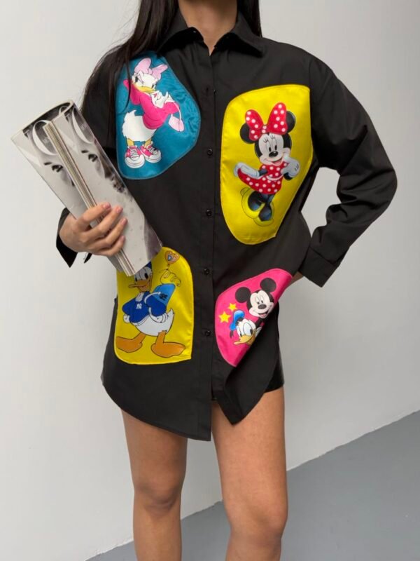 Women's Long Biblin Texture Shirt - Disney Characters - Image 3