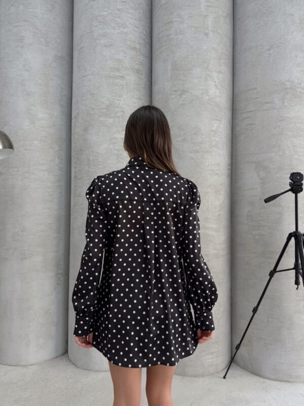 Women's Imported Lycra Satin Polka Dot Blouse - Image 5