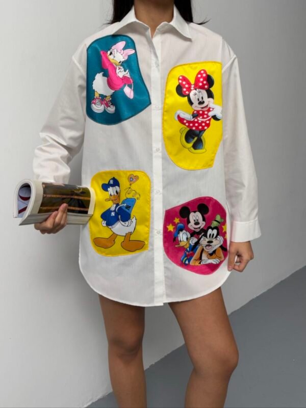 Women's Long Biblin Texture Shirt - Disney Characters - Image 7