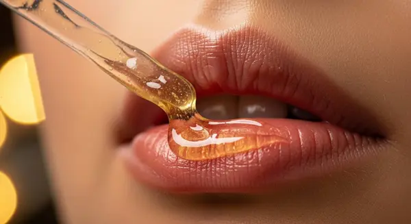 شريحة طماطم طازجة ممزوجة بالسكر تعمل على تقشير الشفاه بلطف للحصول على نعومة فائقة.